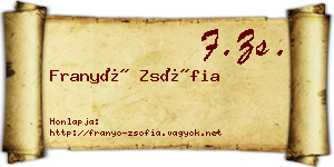 Franyó Zsófia névjegykártya