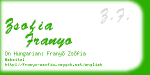 zsofia franyo business card